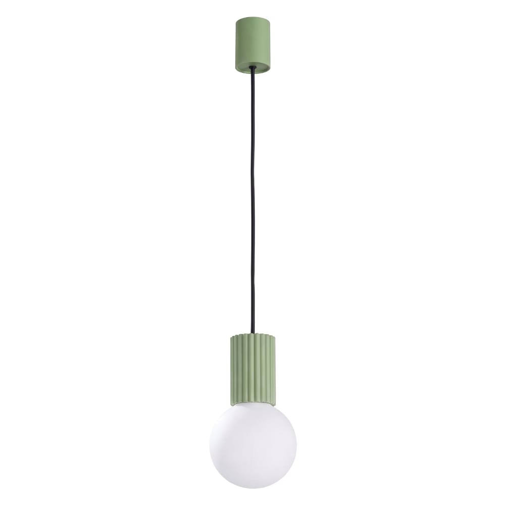 Suspension aluminium/verre sauge h 120 cm