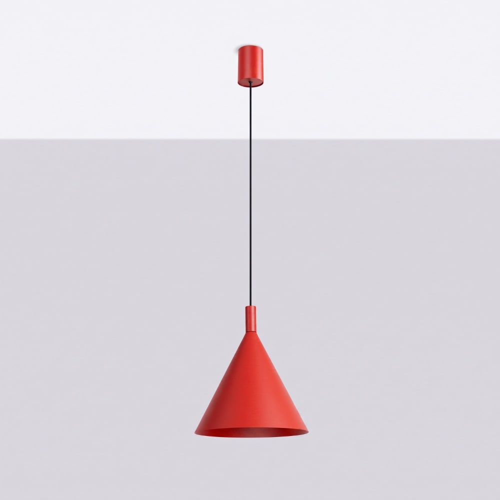 Suspension acier rouge h 140 cm — vue 3