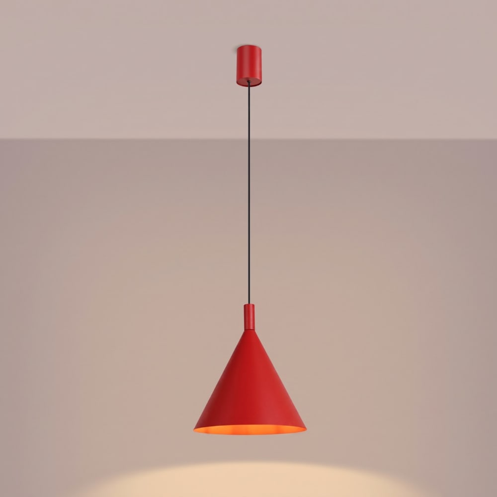 Suspension acier rouge h 140 cm — vue 4