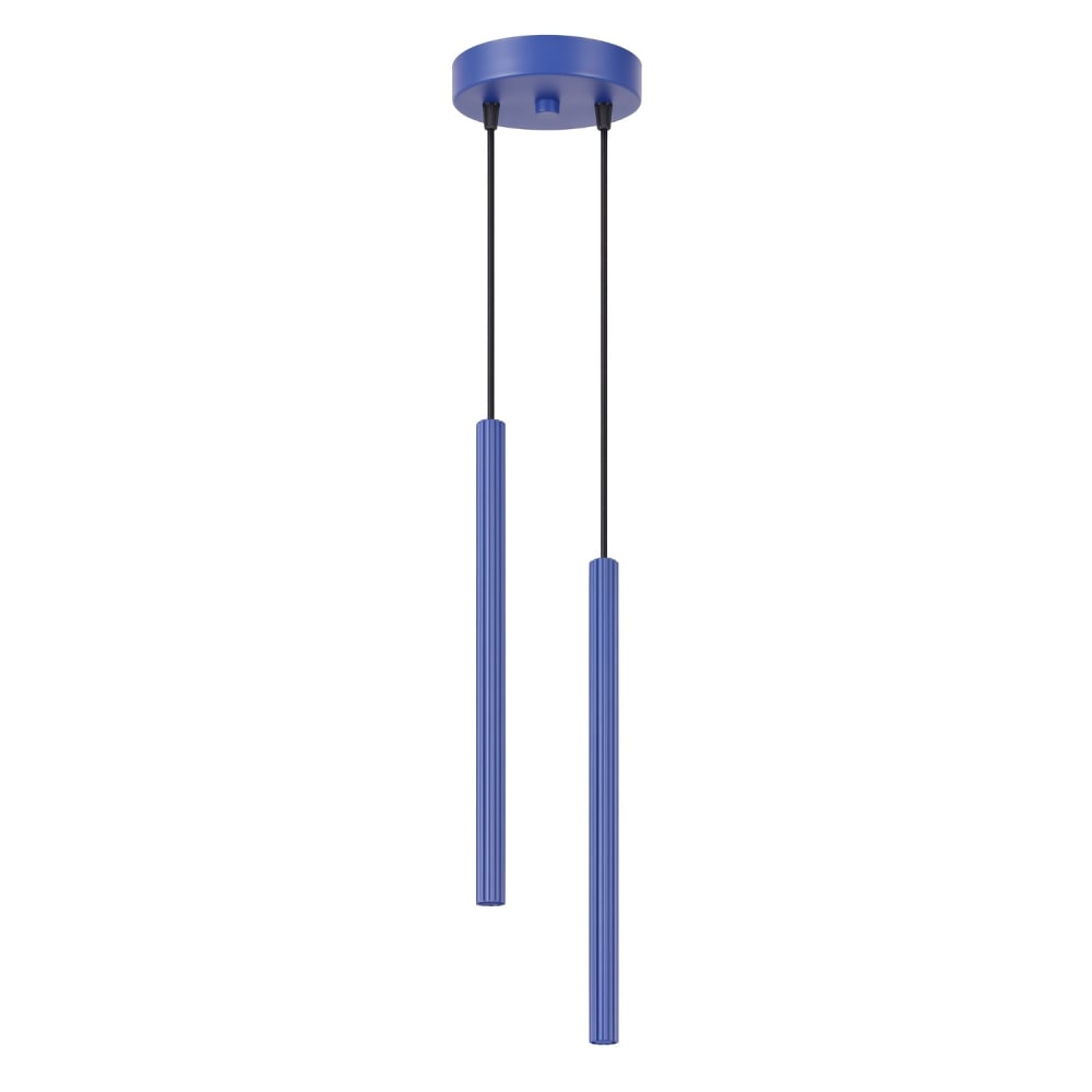 Suspension acier outremer h 118 cm
