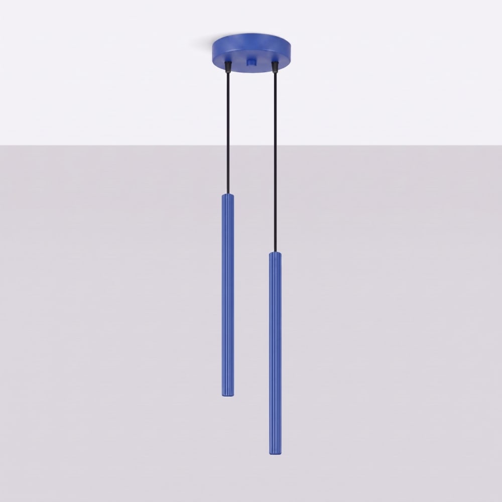 Suspension acier outremer h 118 cm — vue 3