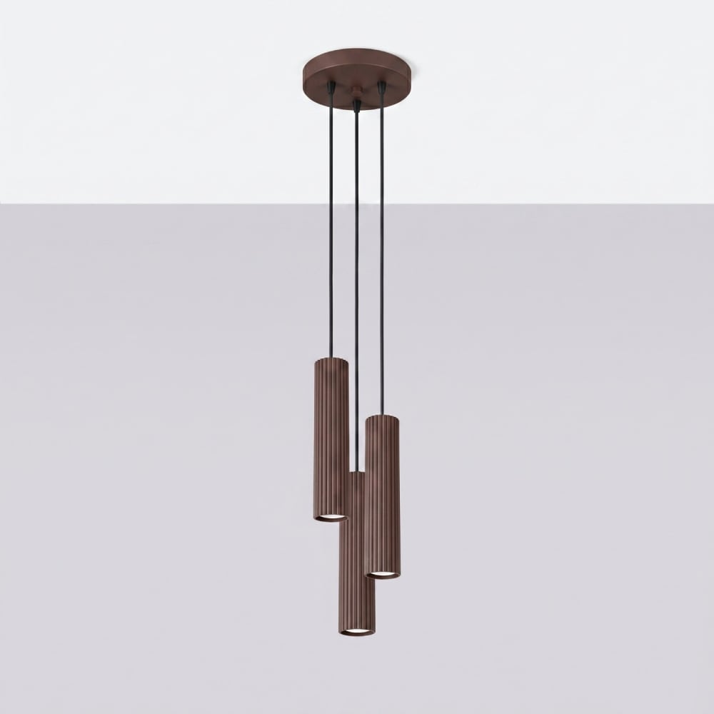 Suspension aluminium brun h 108 cm — vue 3