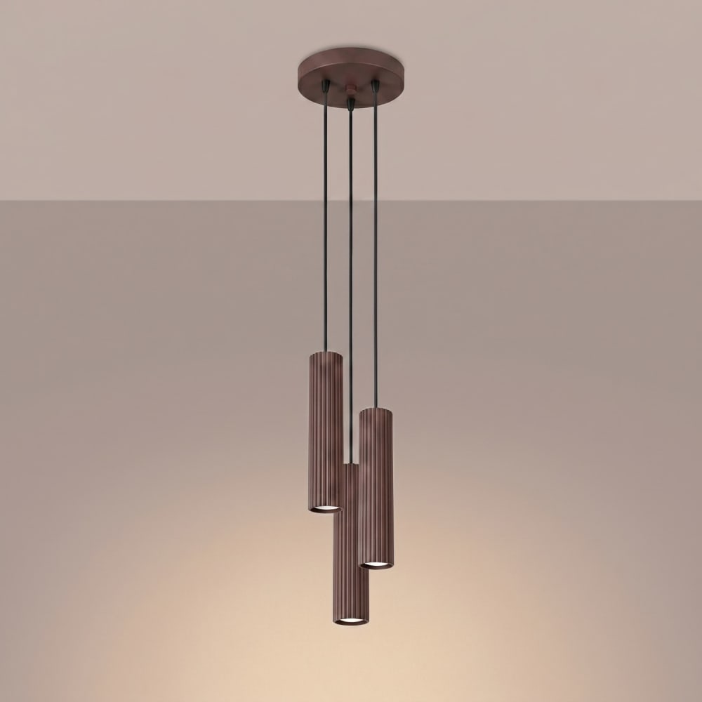 Suspension aluminium brun h 108 cm — vue 4