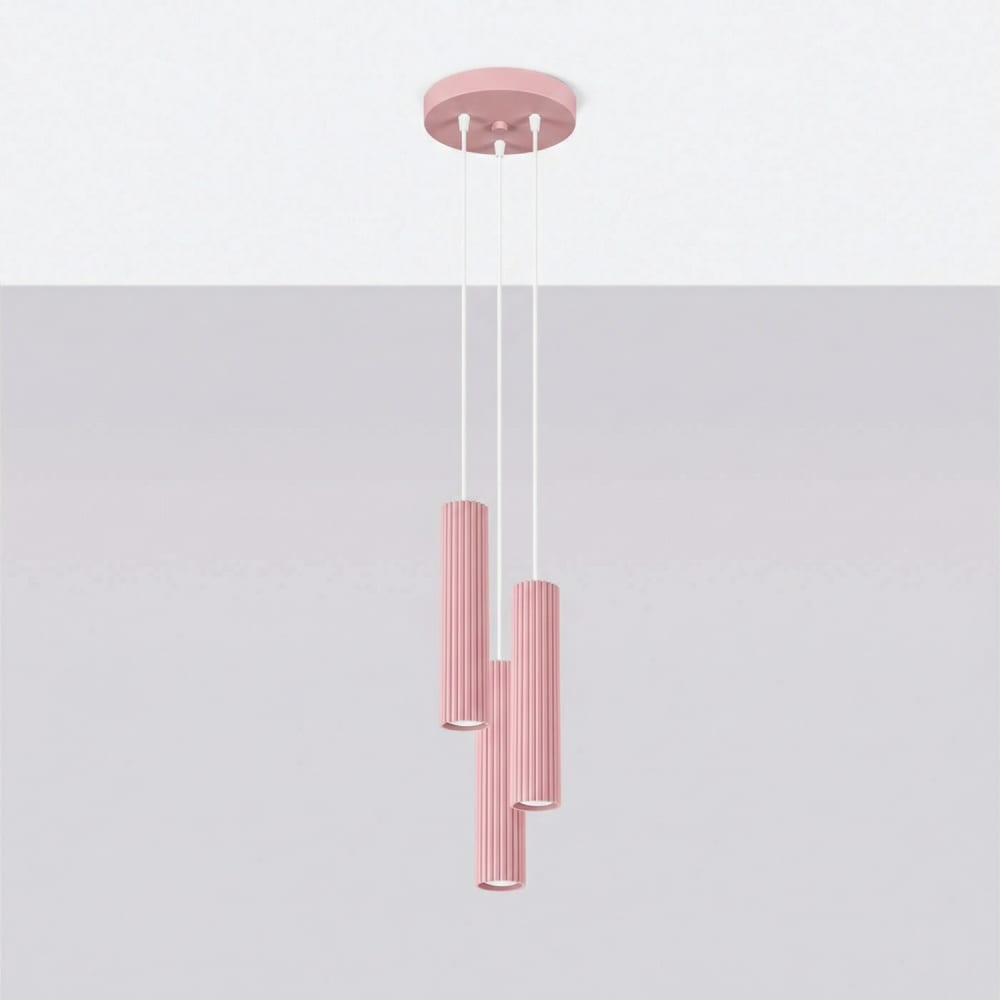 Suspension aluminium rose h 108 cm — vue 3
