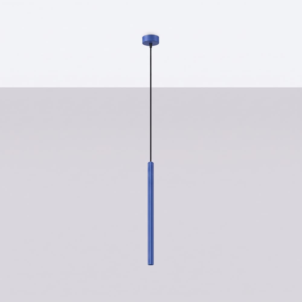 Suspension acier outremer h 120 cm — vue 3