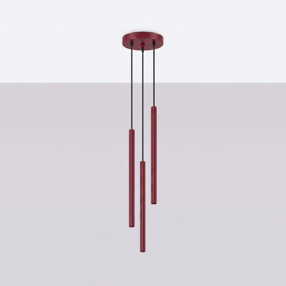 Suspension acier bourgogne h 120 cm — vue 3