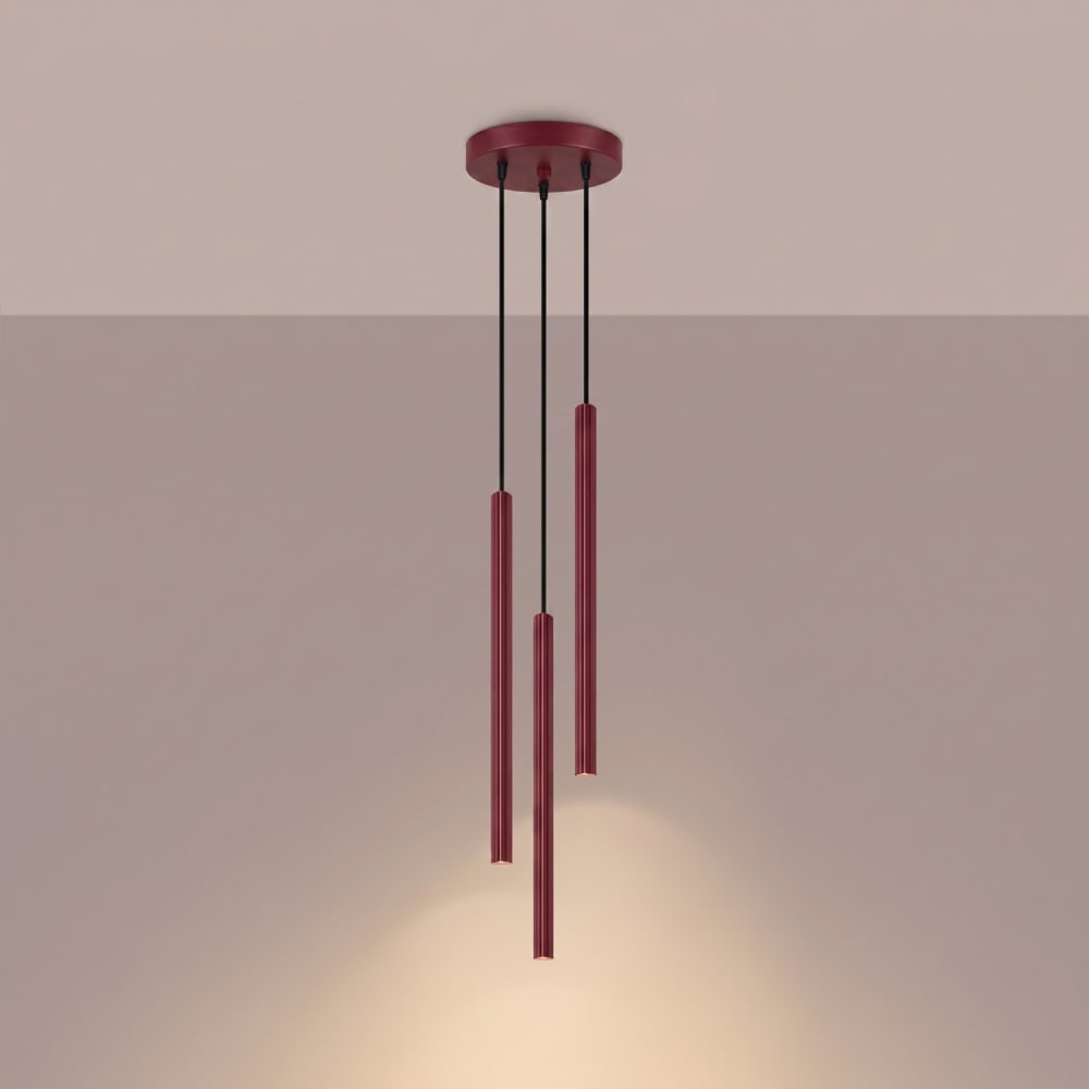 Suspension acier bourgogne h 120 cm — vue 4