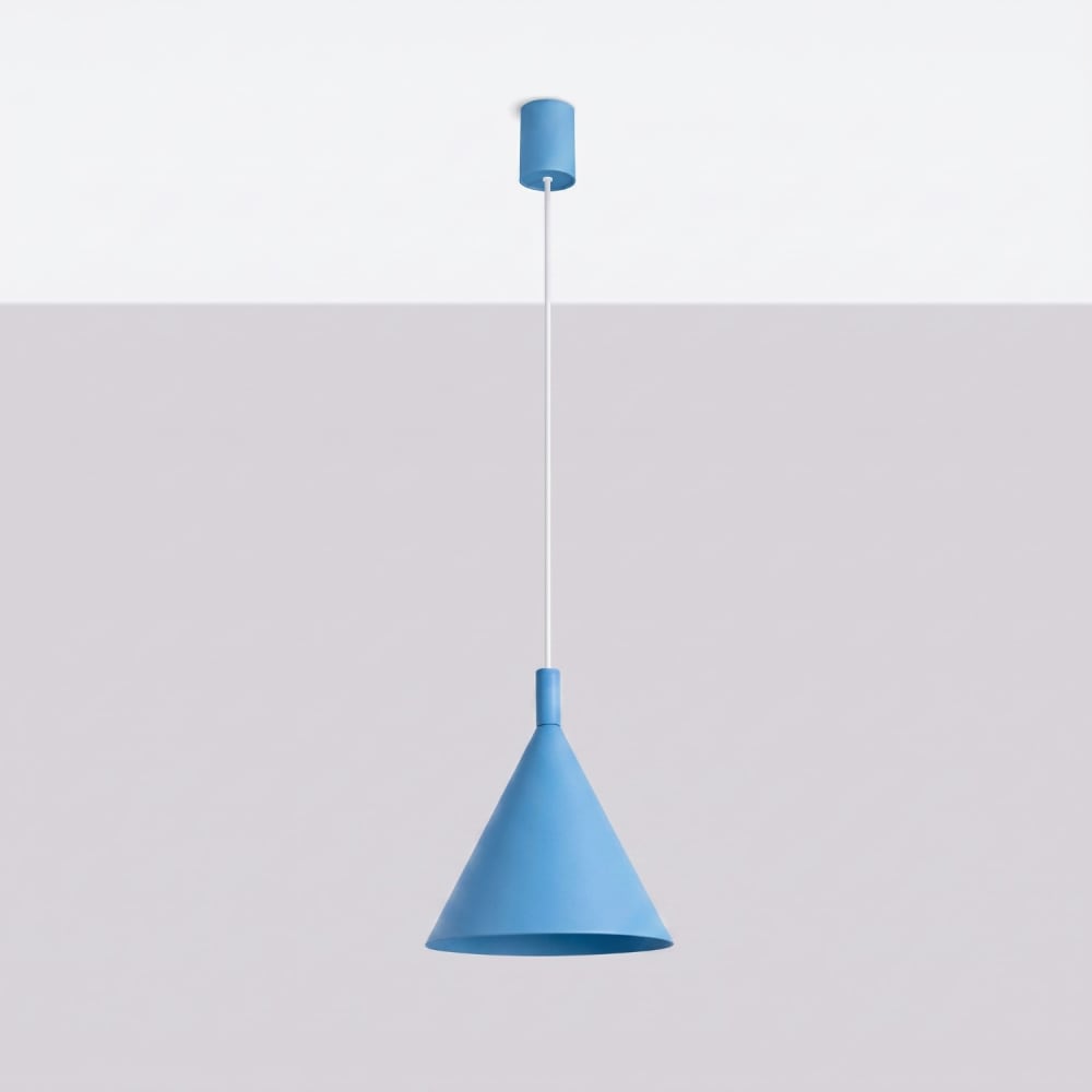 Suspension acier bleu ciel h 140 cm — vue 3