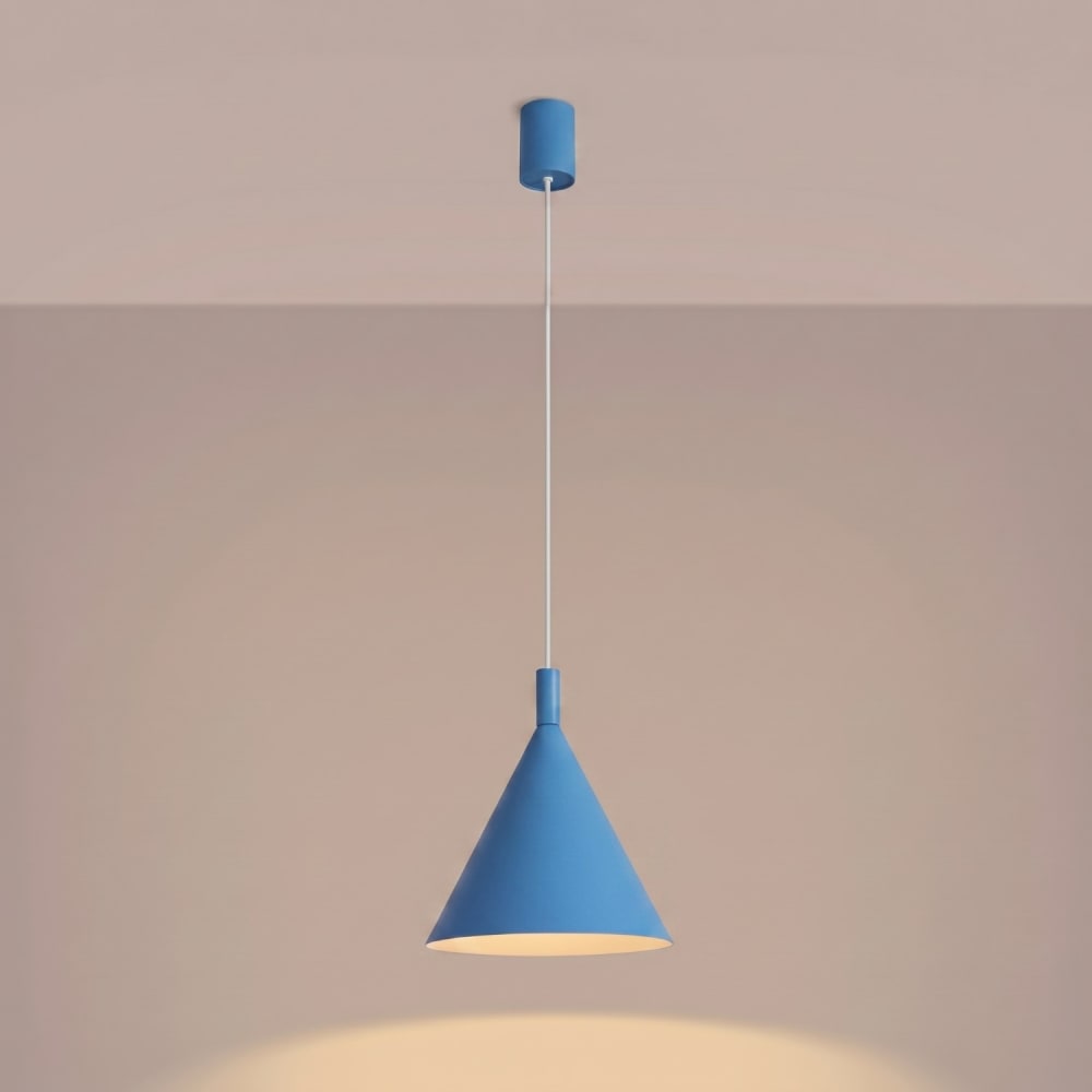 Suspension acier bleu ciel h 140 cm — vue 4