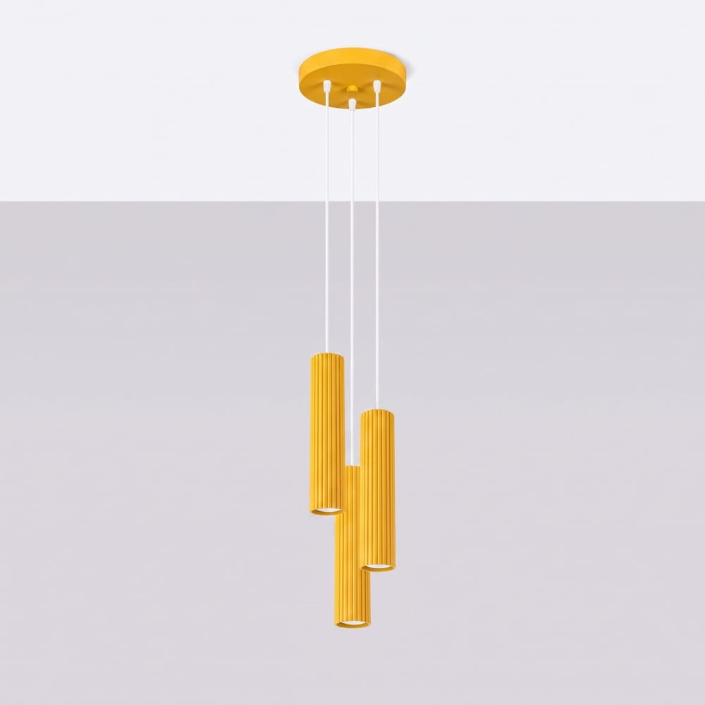 Suspension aluminium jaune h 108 cm — vue 3