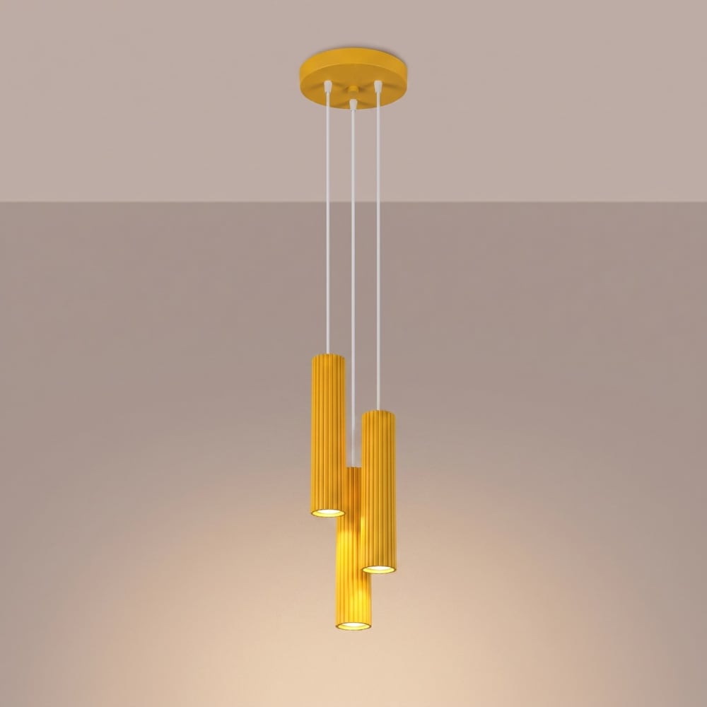 Suspension aluminium jaune h 108 cm — vue 4