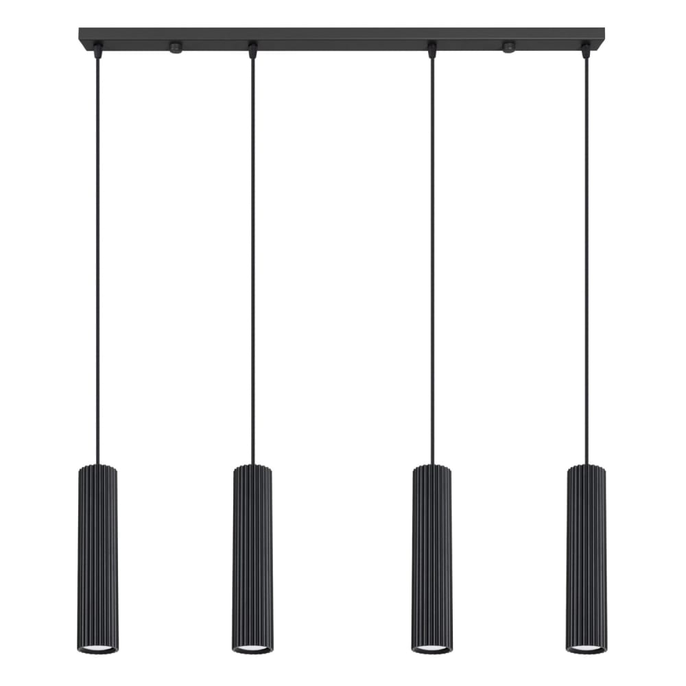 Suspension aluminium noir h 120 cm