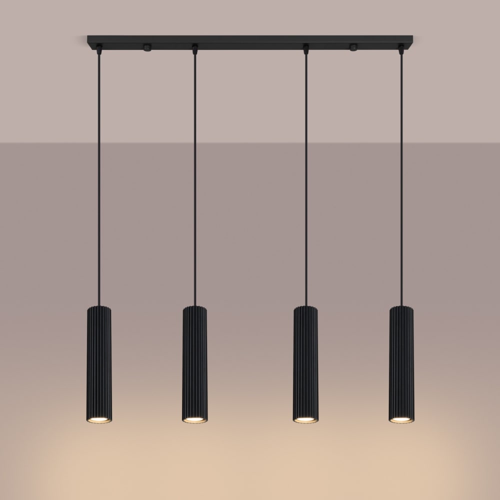 Suspension aluminium noir h 120 cm — vue 4