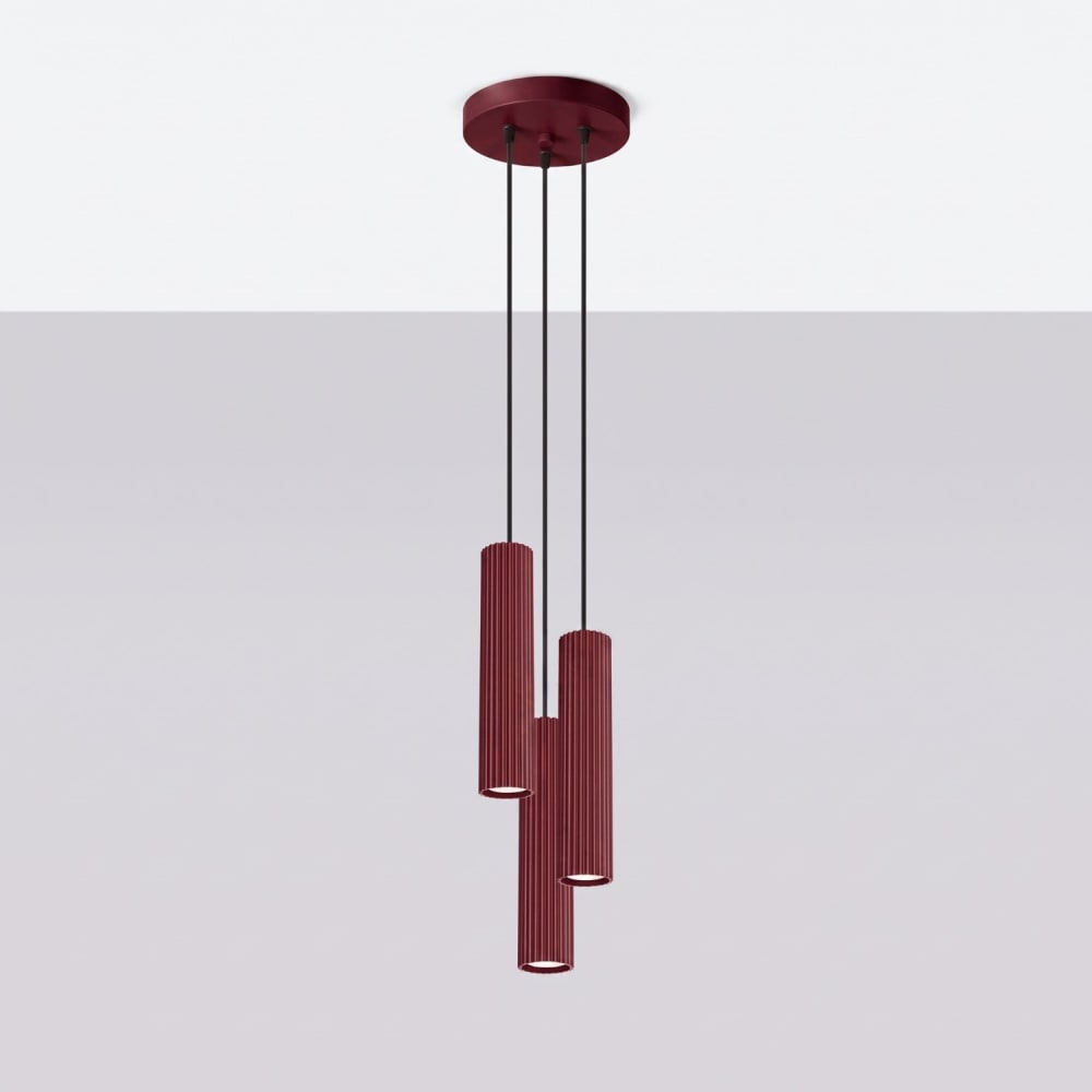 Suspension aluminium bourgogne h 108 cm — vue 3