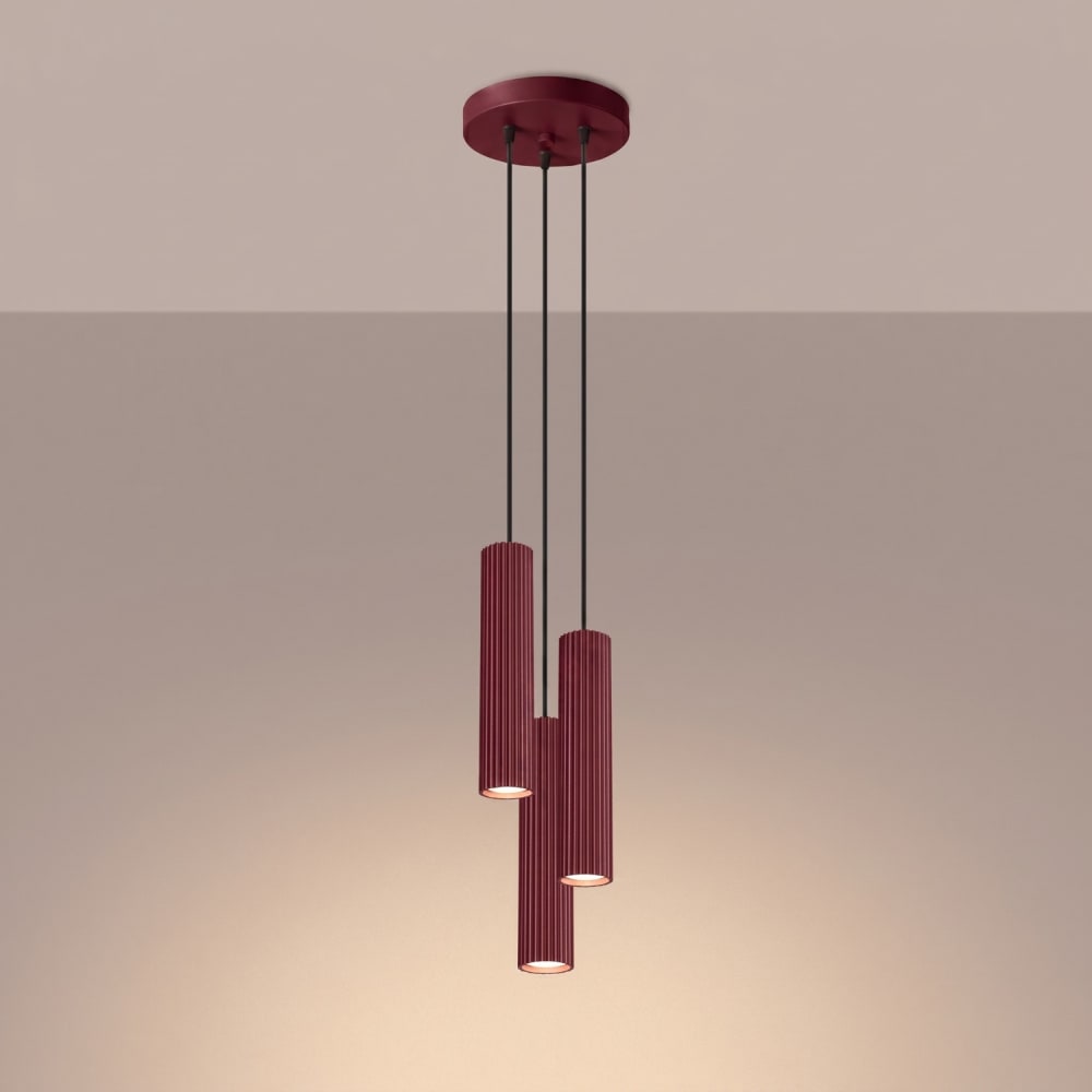 Suspension aluminium bourgogne h 108 cm — vue 4