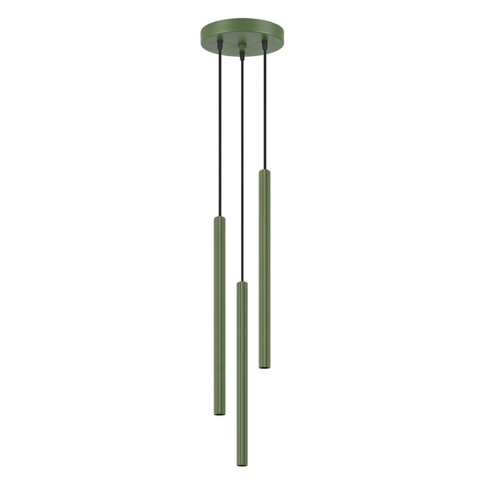 Suspension acier vert olive h 120 cm