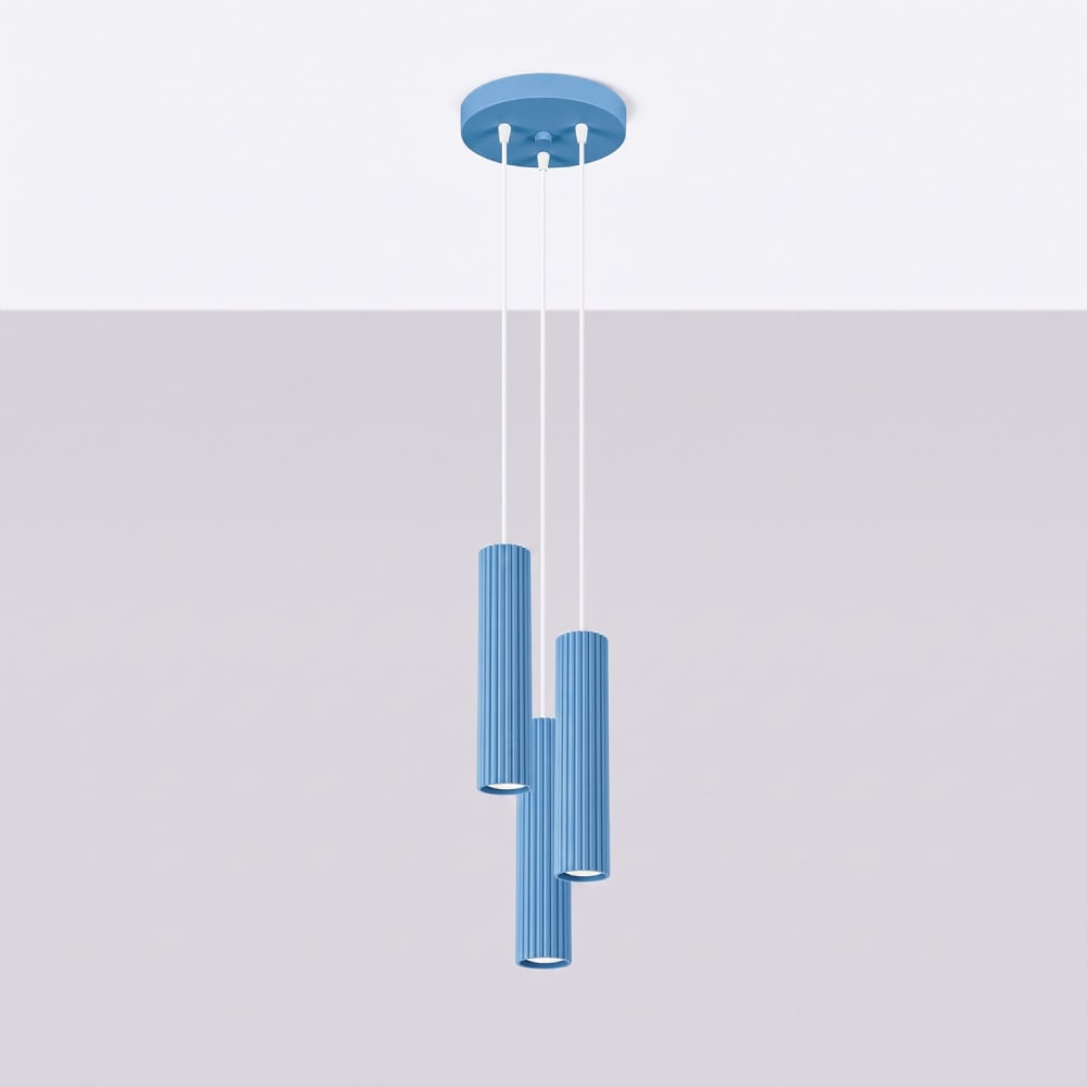 Suspension aluminium bleu ciel h 108 cm — vue 3