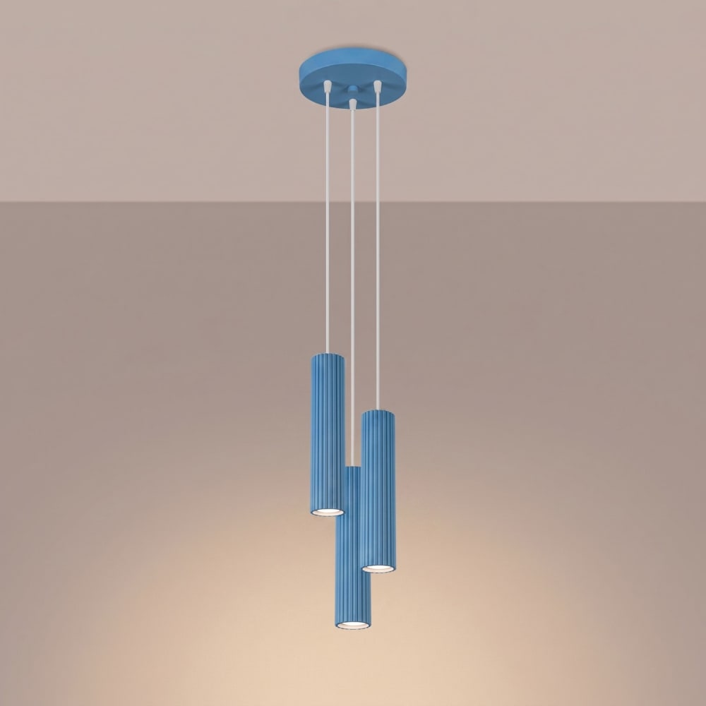 Suspension aluminium bleu ciel h 108 cm — vue 4