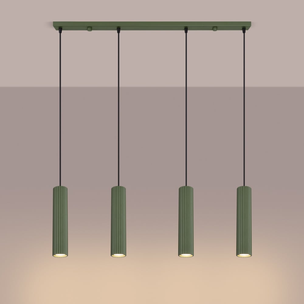 Suspension aluminium vert olive h 120 cm — vue 4