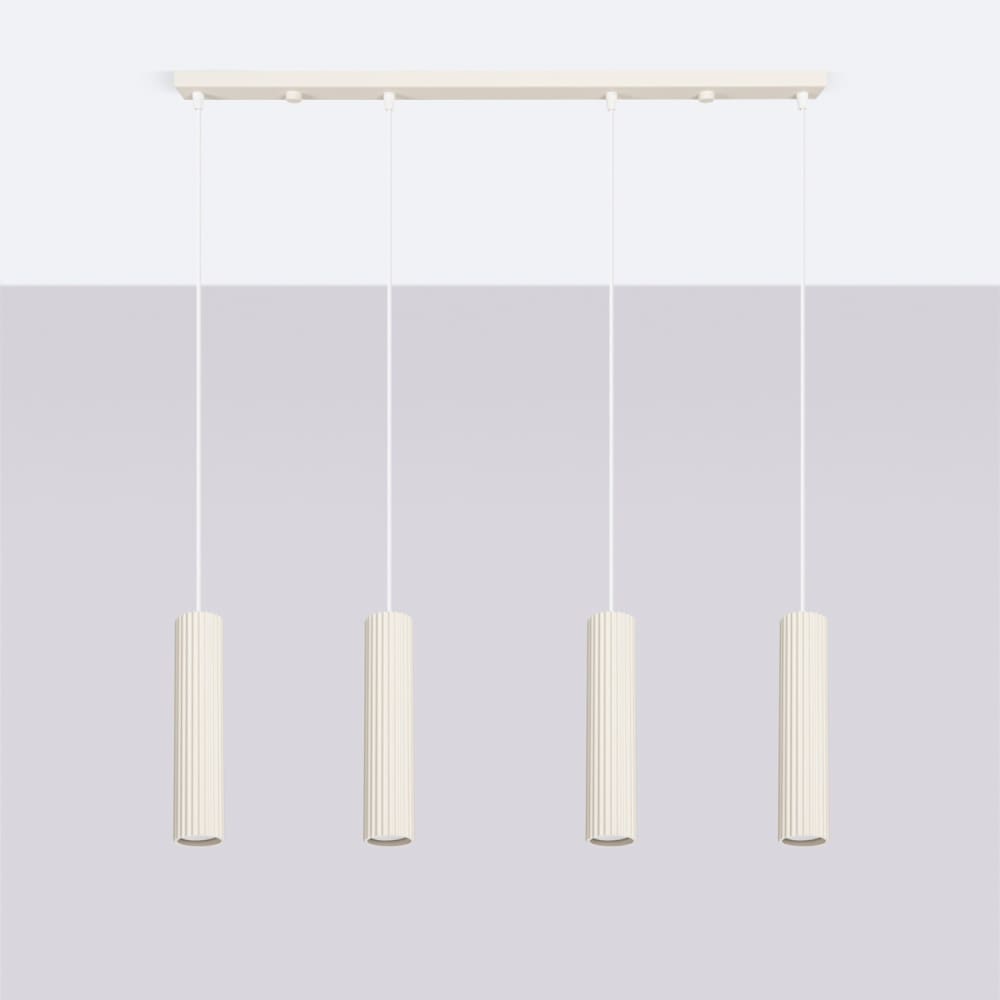 Suspension aluminium beige h 120 cm — vue 3