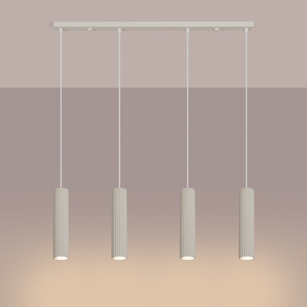 Suspension aluminium beige h 120 cm — vue 4