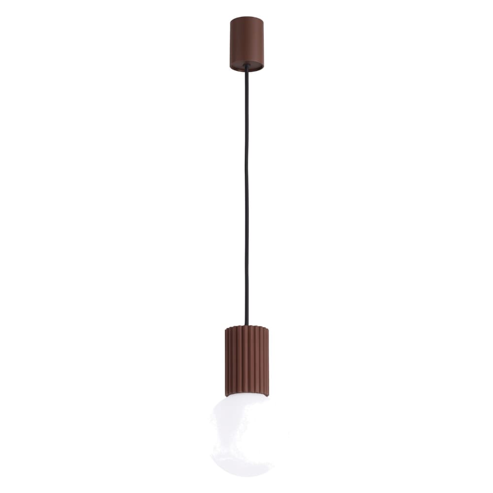 Suspension aluminium/verre brun h 120 cm