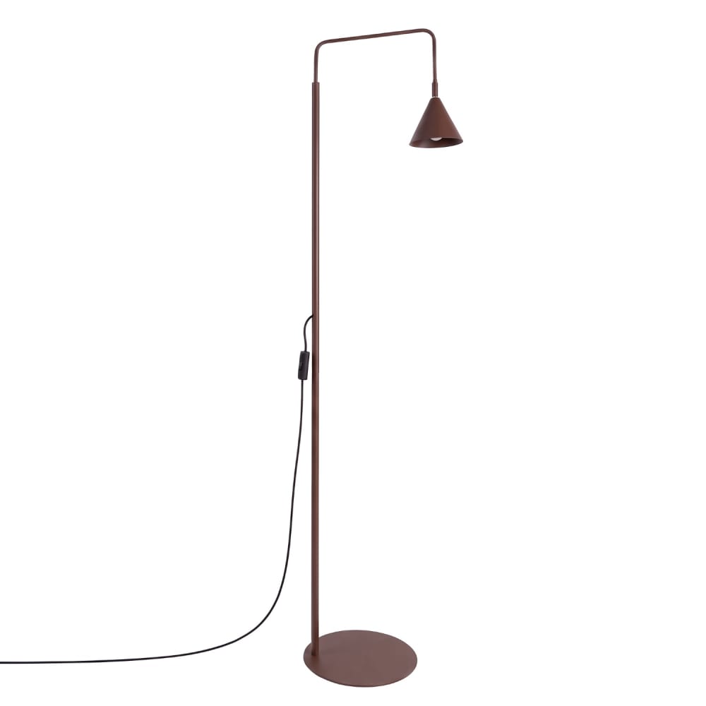 Lampadaire acier brun h 165 cm