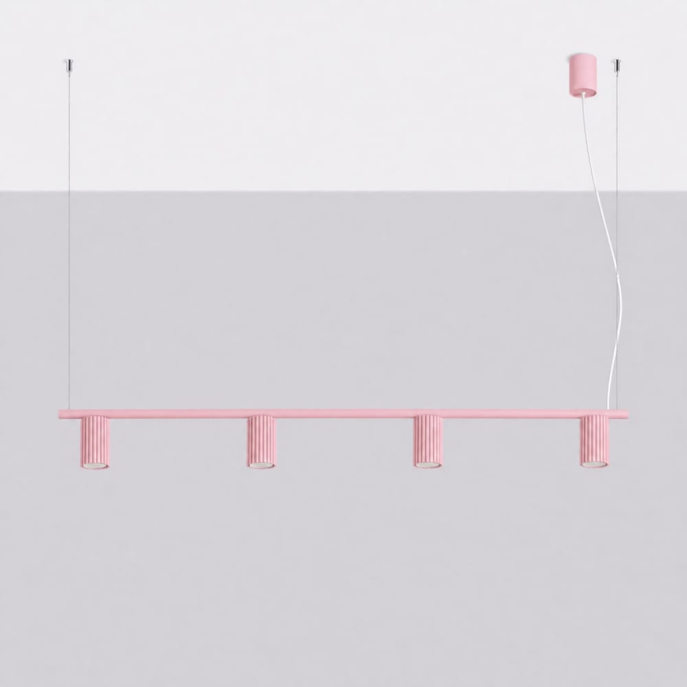 Lustre aluminium rose h 212 cm — vue 3