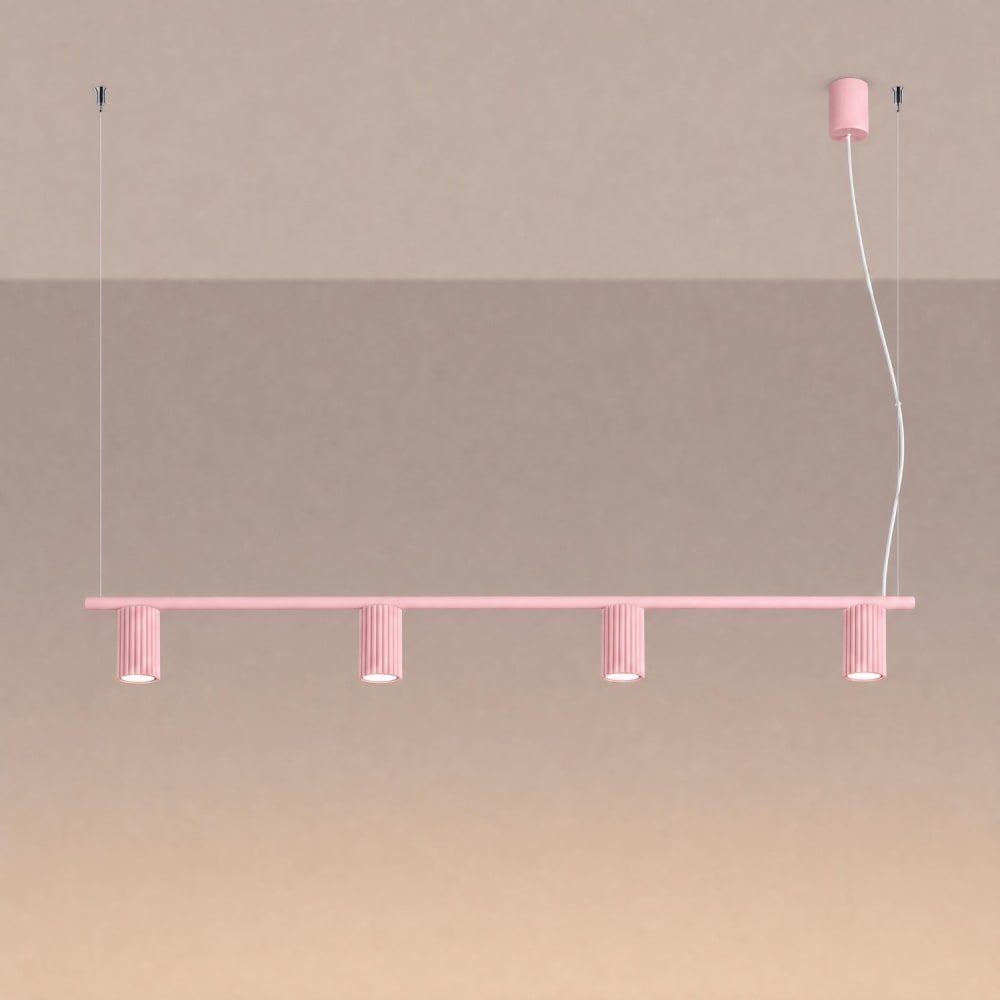 Lustre aluminium rose h 212 cm — vue 4
