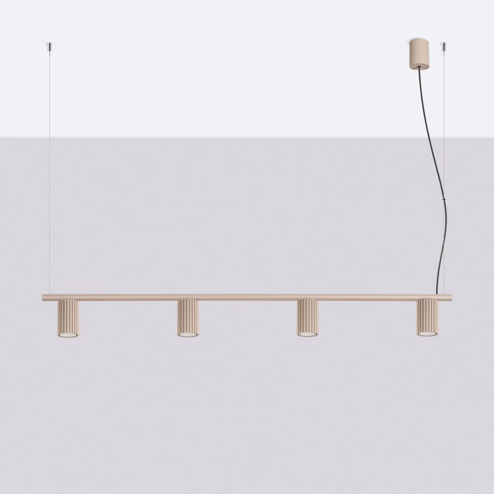 Lustre aluminium taupe h 212 cm — vue 3