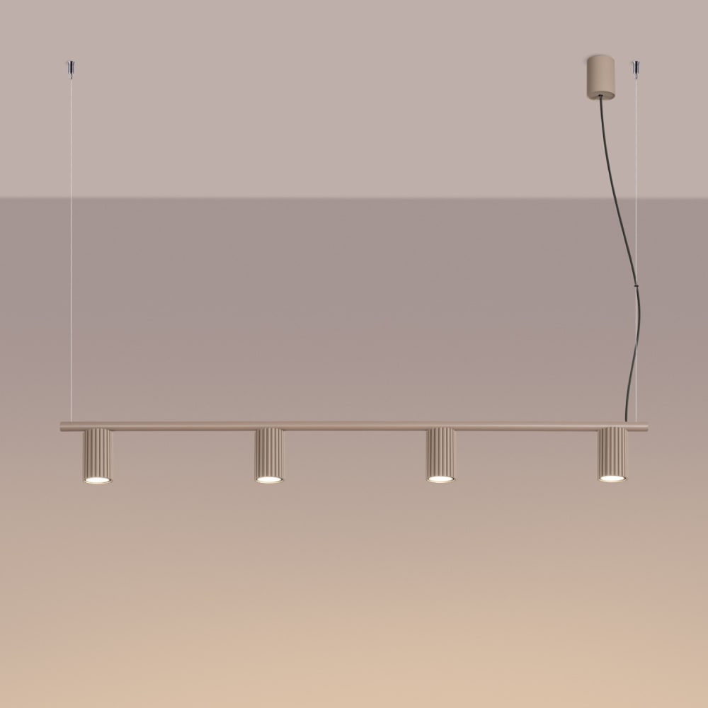 Lustre aluminium taupe h 212 cm — vue 4