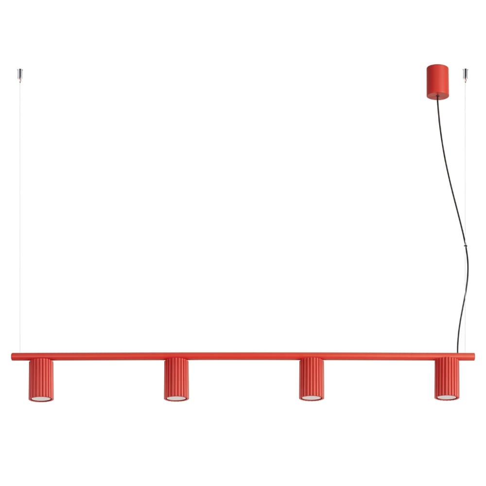Lustre aluminium rouge h 212 cm