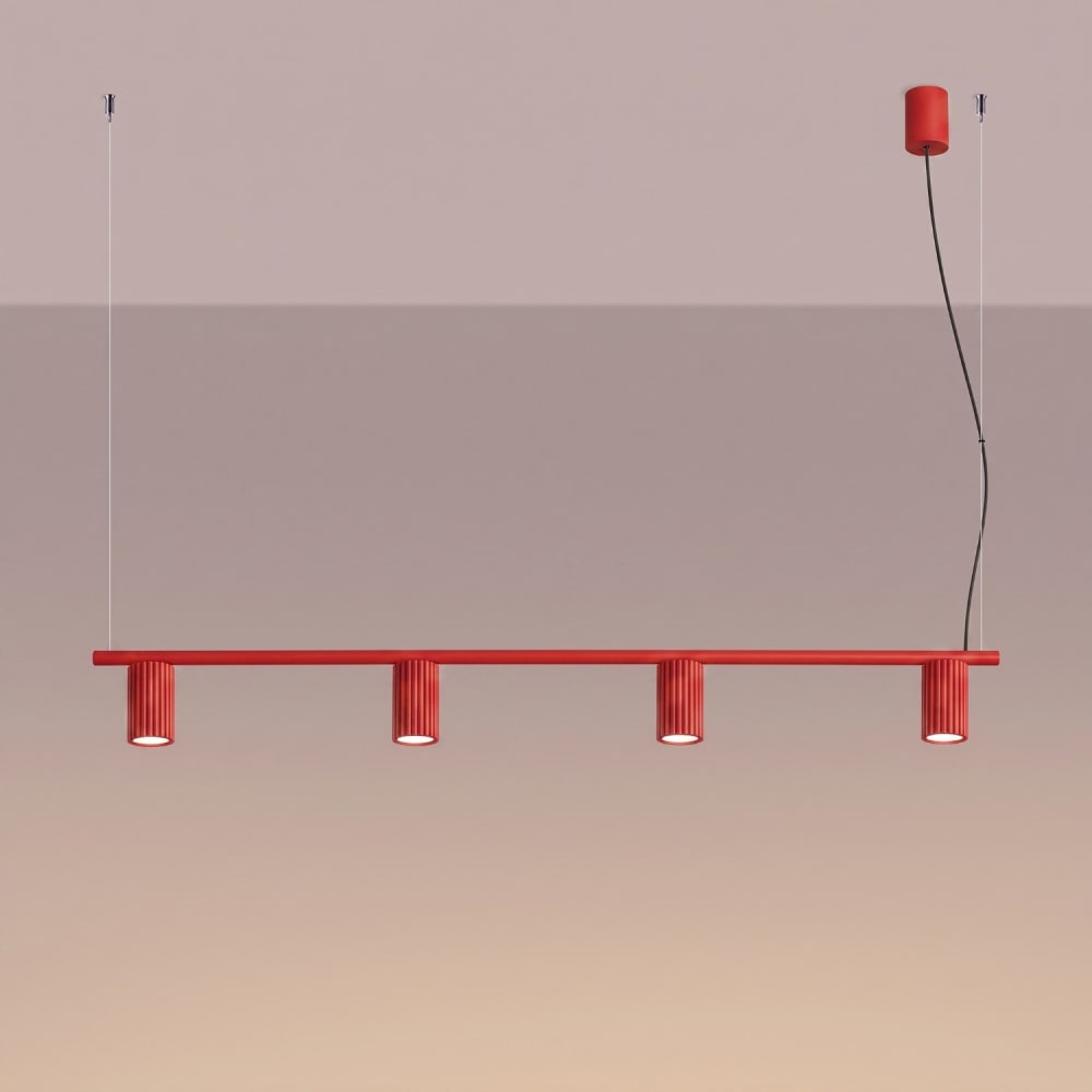 Lustre aluminium rouge h 212 cm — vue 4