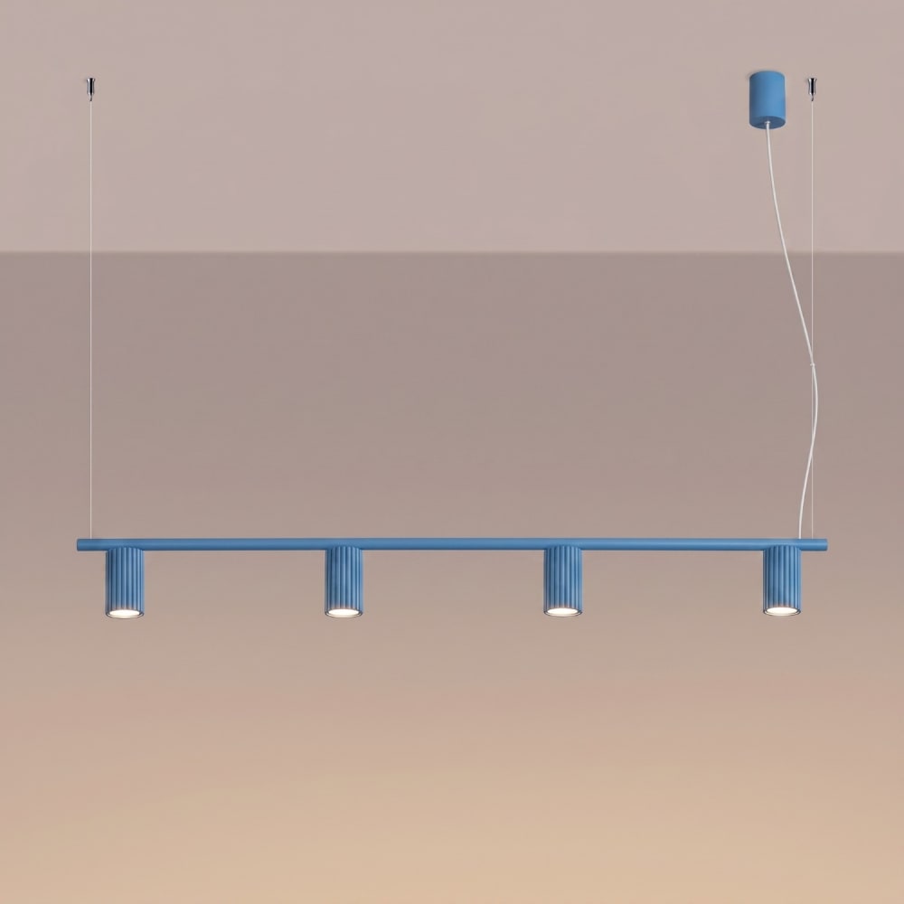 Lustre aluminium bleu ciel h 212 cm — vue 4