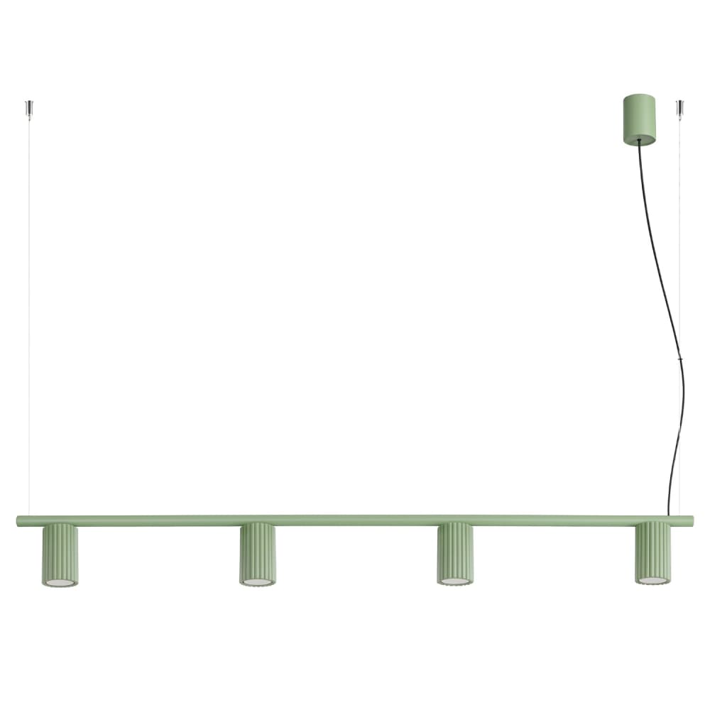 Lustre aluminium sauge h 212 cm