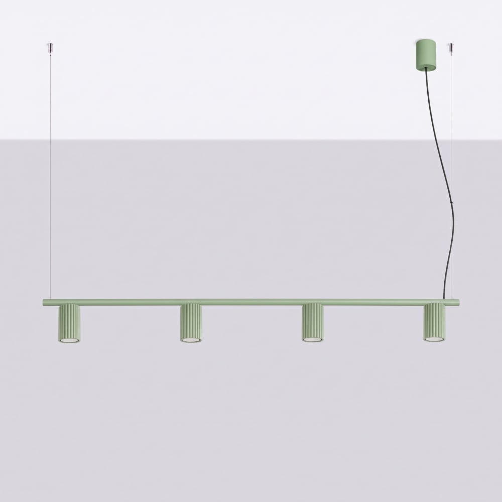 Lustre aluminium sauge h 212 cm — vue 3
