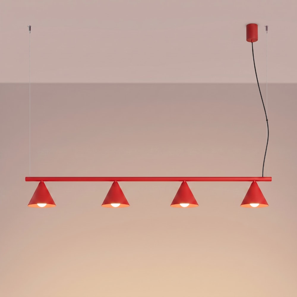 Lustre acier rouge h 215 cm — vue 4