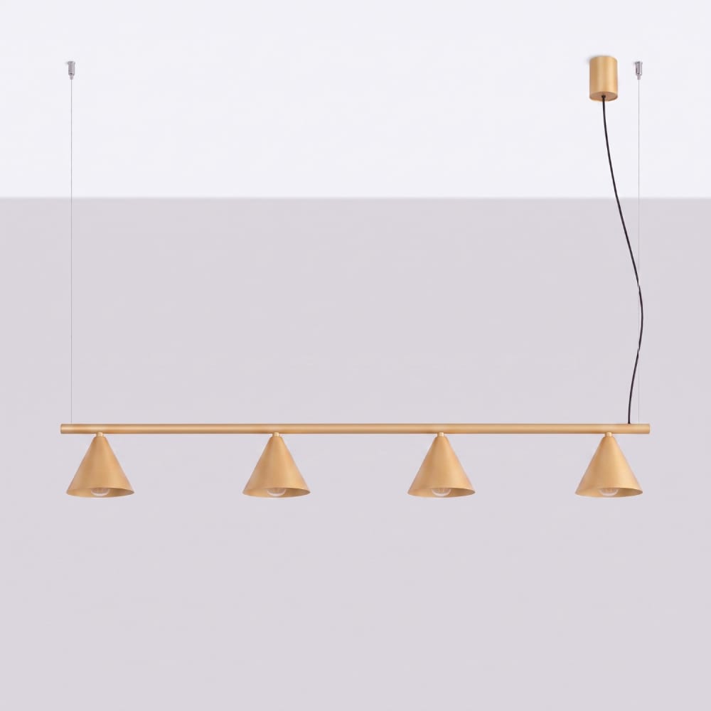 Lustre acier doré h 215 cm — vue 3