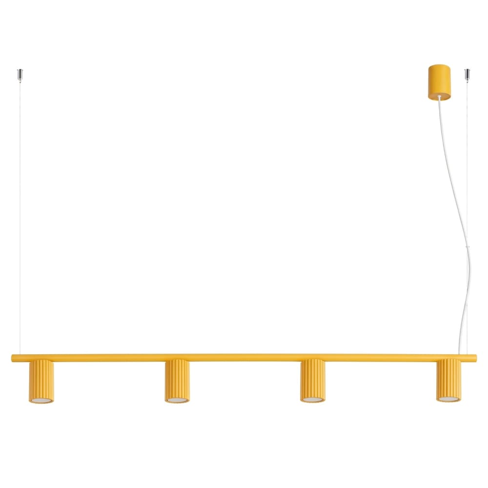 Lustre aluminium jaune h 212 cm