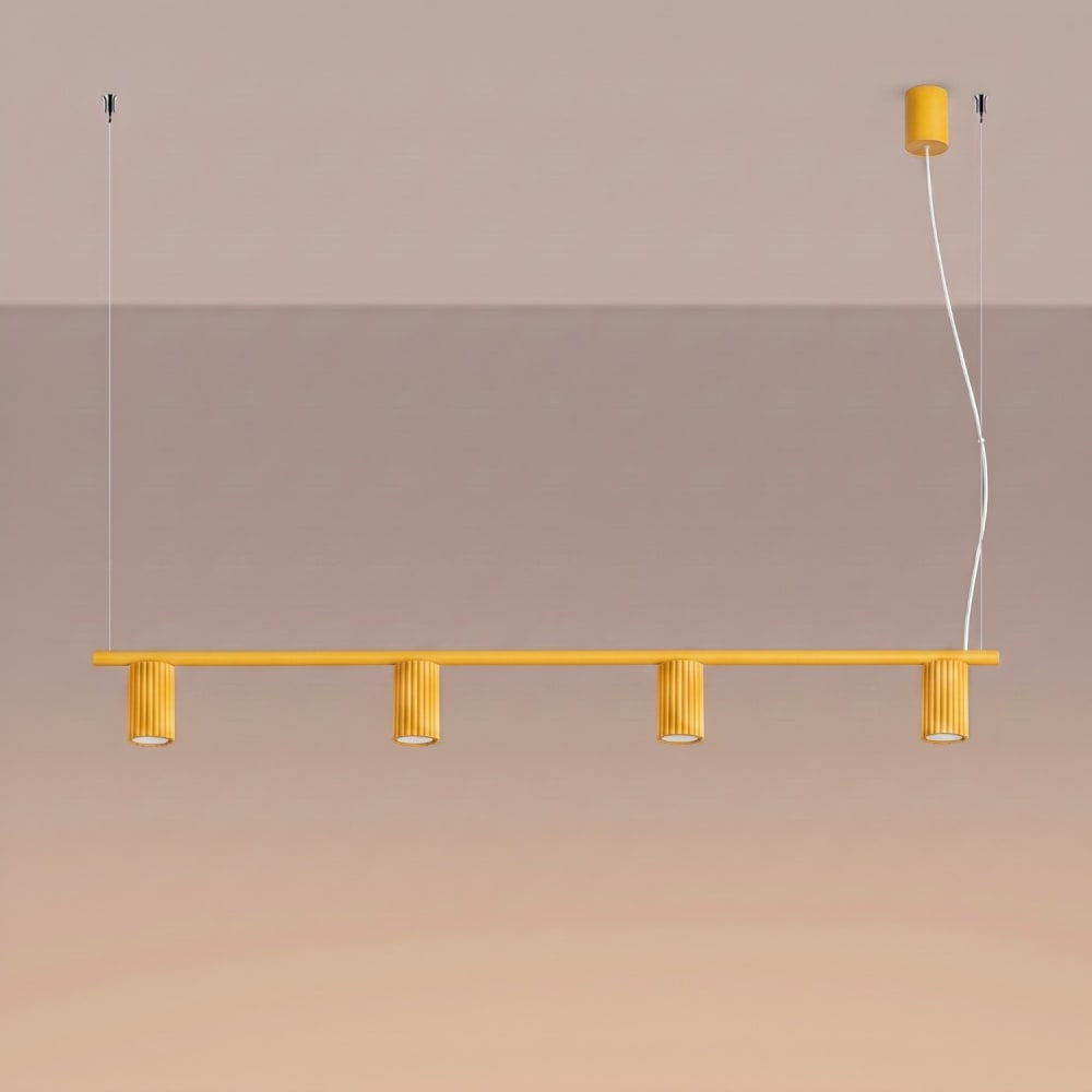 Lustre aluminium jaune h 212 cm — vue 4