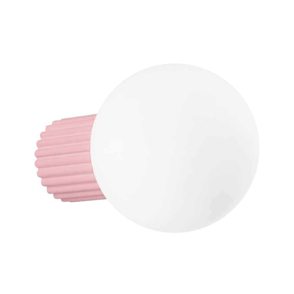 Applique aluminium/verre rose h 12 cm