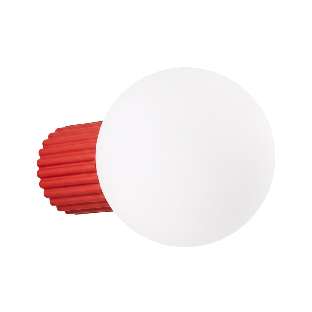 Applique aluminium/verre rouge h 12 cm