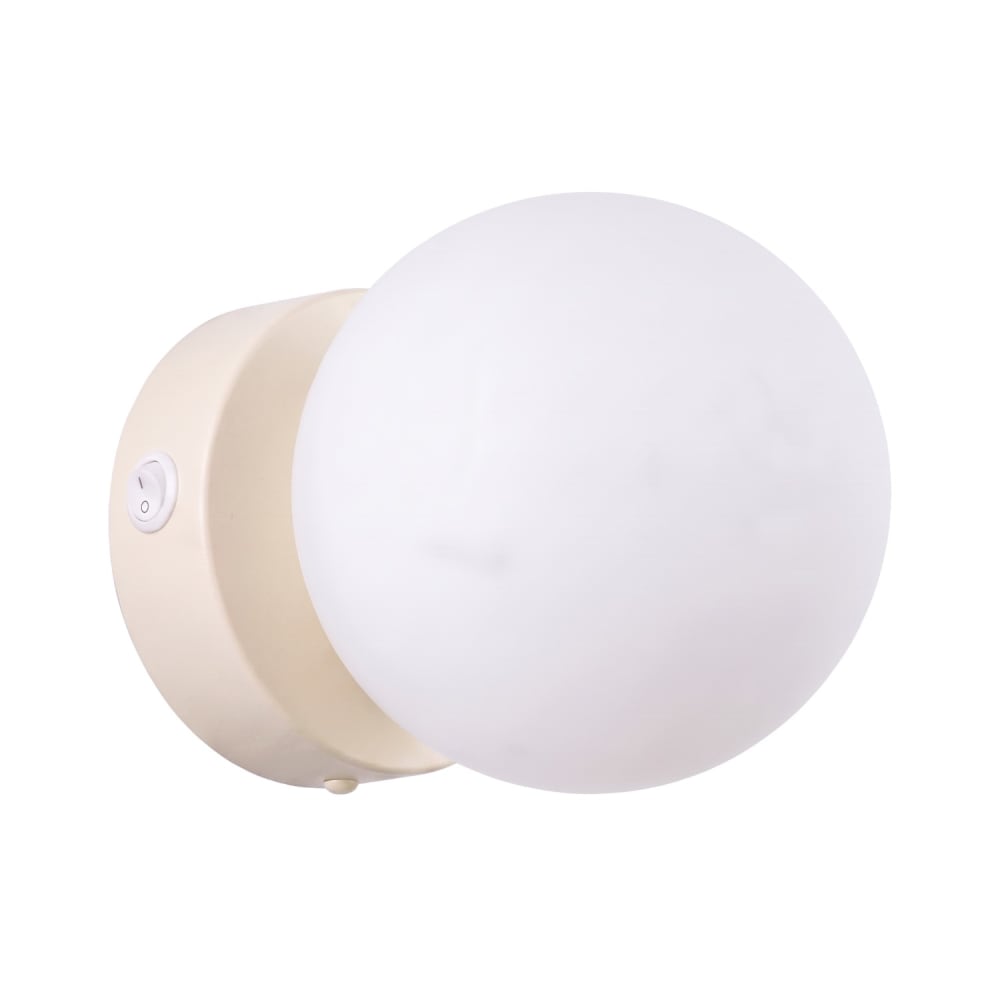 Applique acier/verre beige h 12 cm