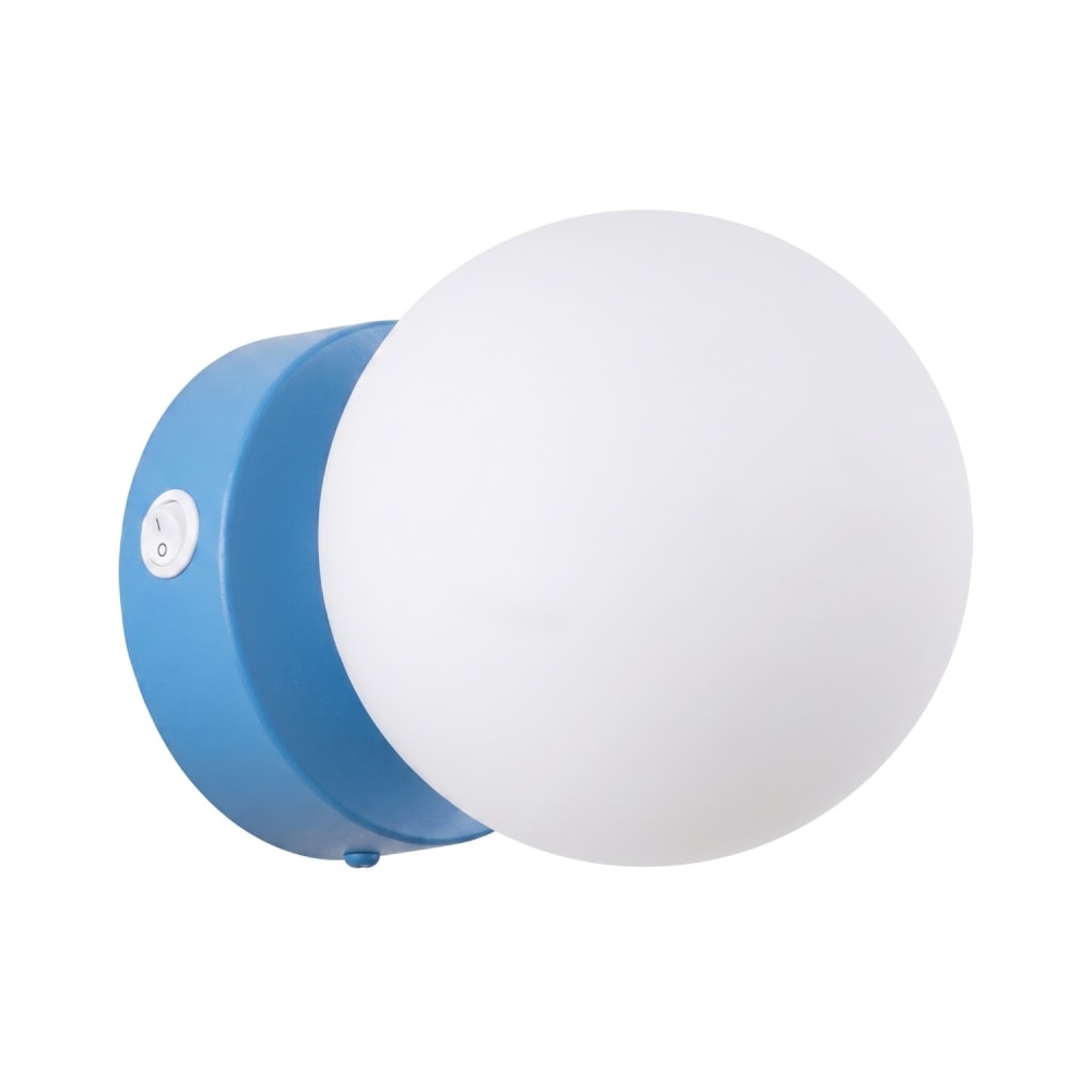 aplique de pared azul claro acerovidrio alt 12 cm