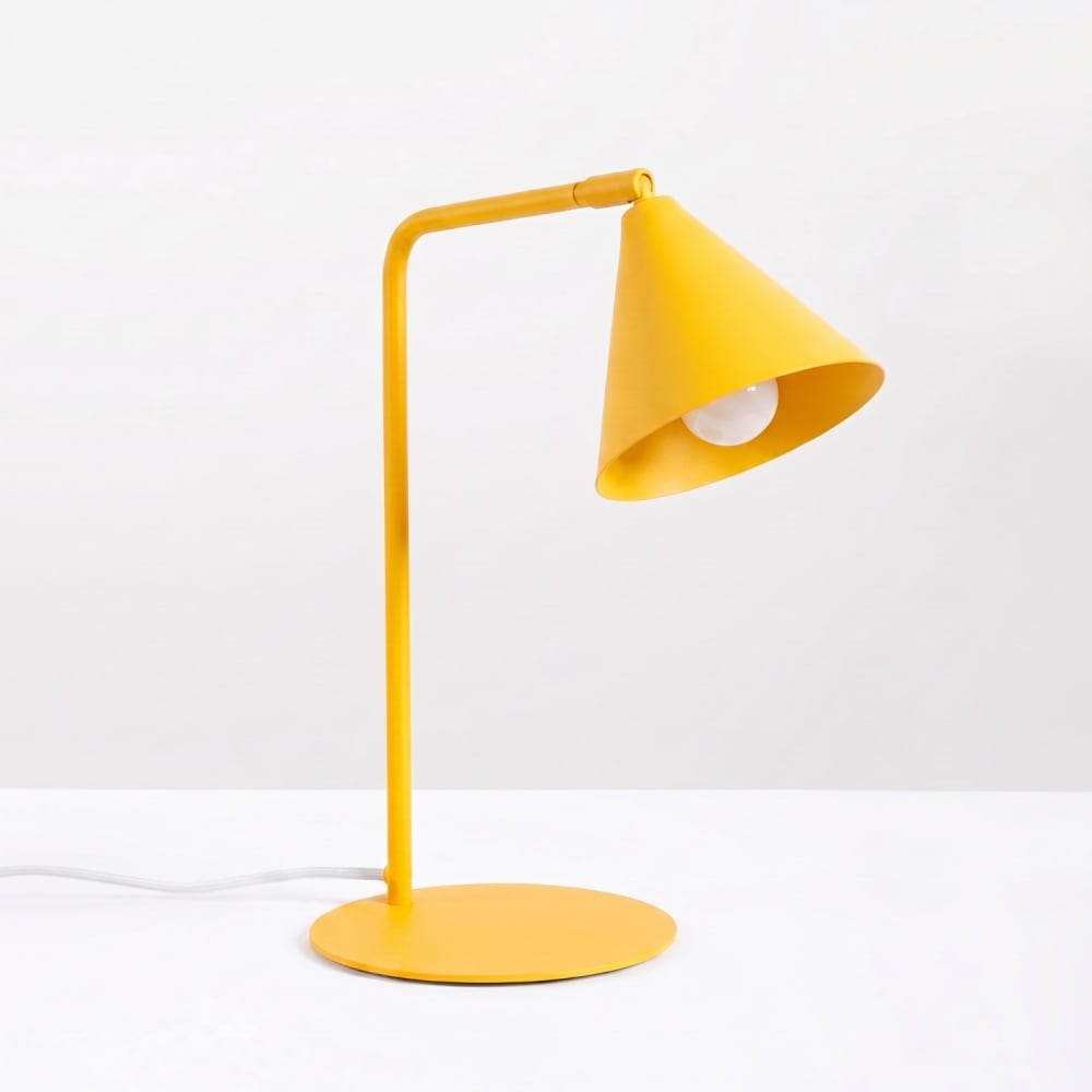 Lampe de bureau acier jaune h 35 cm — vue 3