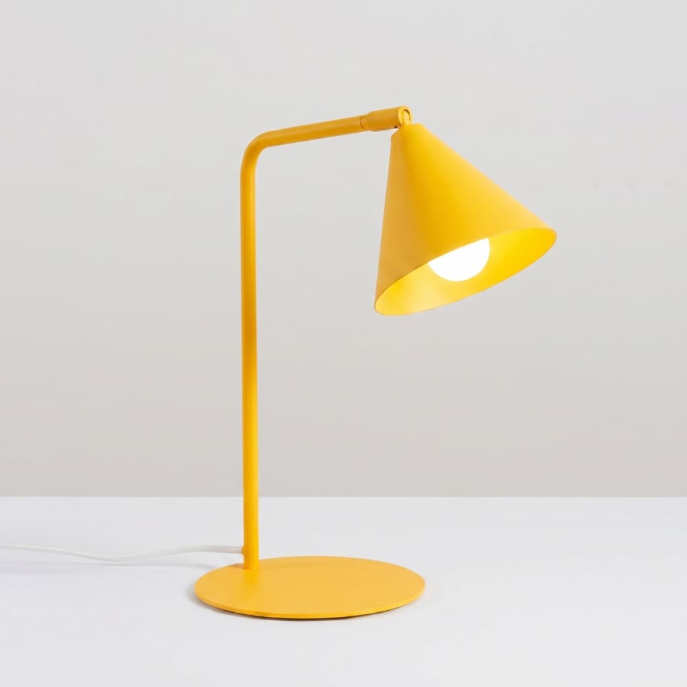 Lampe de bureau acier jaune h 35 cm — vue 4