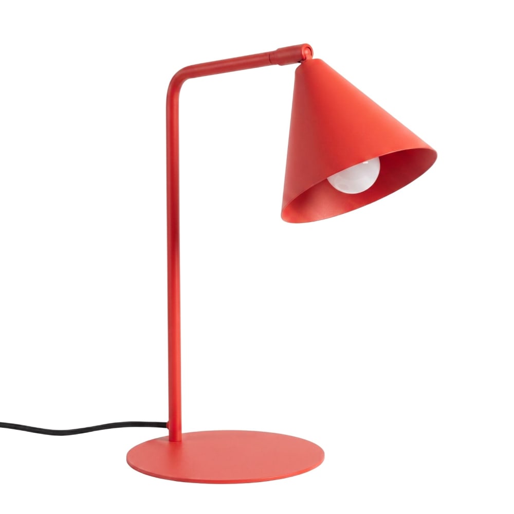 Lampe de bureau acier rouge h 35 cm