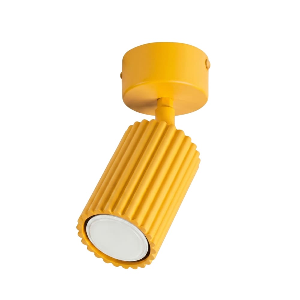 Plafonnier aluminium jaune h 18 cm