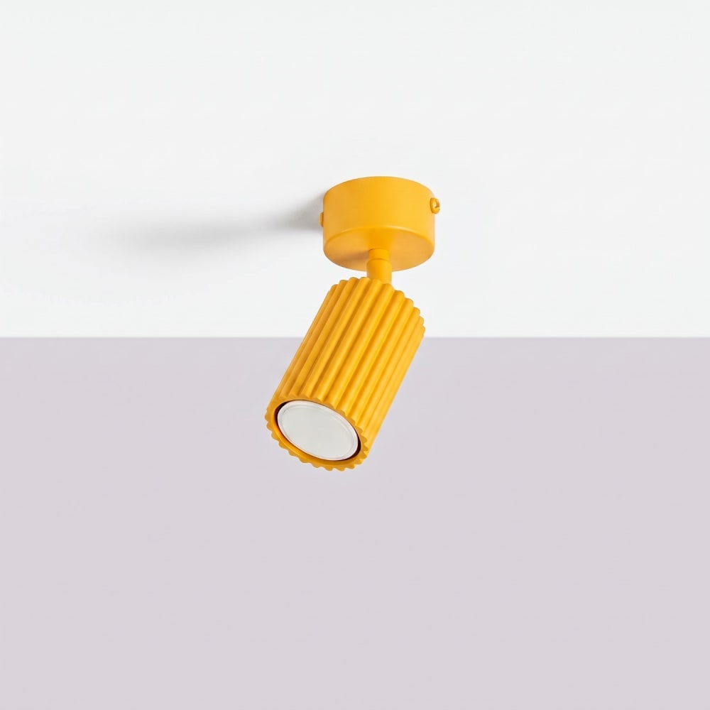 Plafonnier aluminium jaune h 18 cm — vue 3