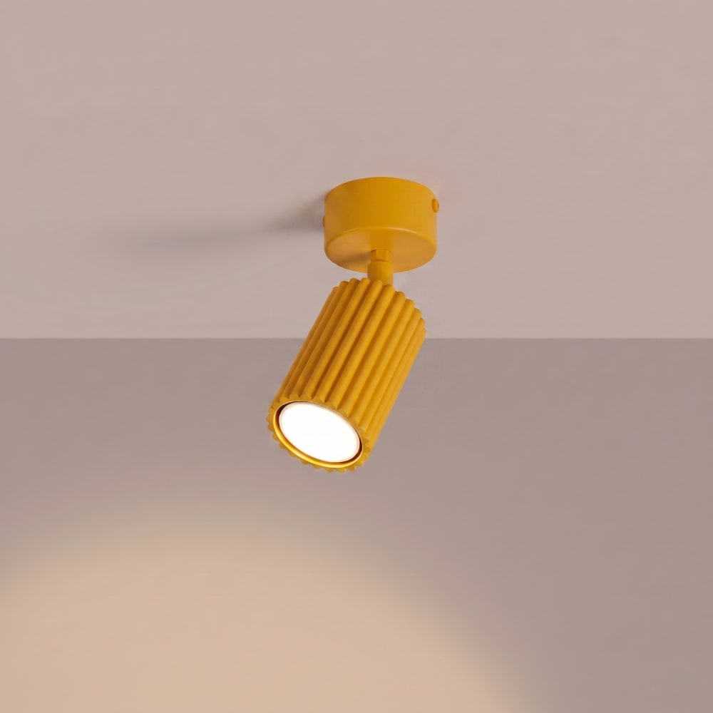 Plafonnier aluminium jaune h 18 cm — vue 4